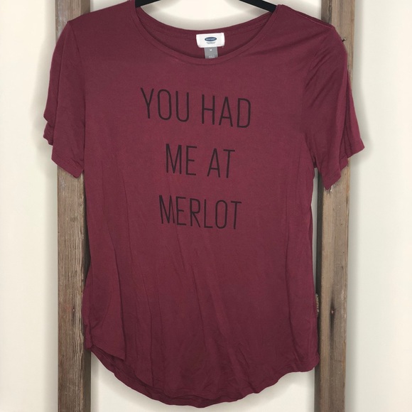 Old Navy YOU HAD ME AT MERLOT Top Size Medium 🍷 - Picture 6 of 7